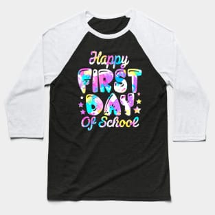 Back to School tie dye Happy First Day of School Teacher Baseball T-Shirt